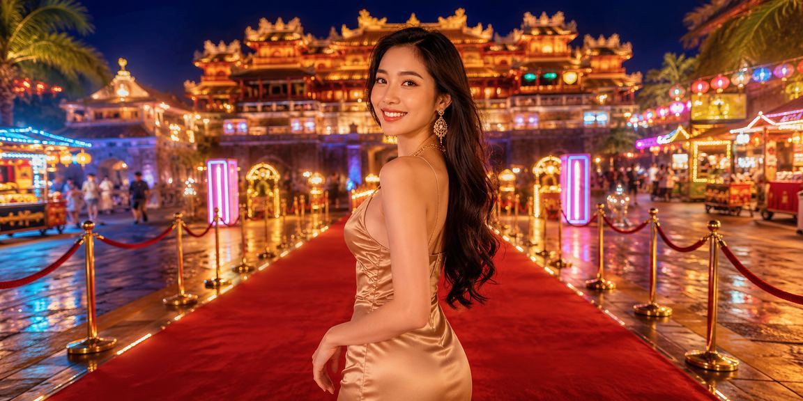 Người chơi tại Huế sử dụng ứng dụng cá cược di động 13t vào buổi tối tại chợ đêm